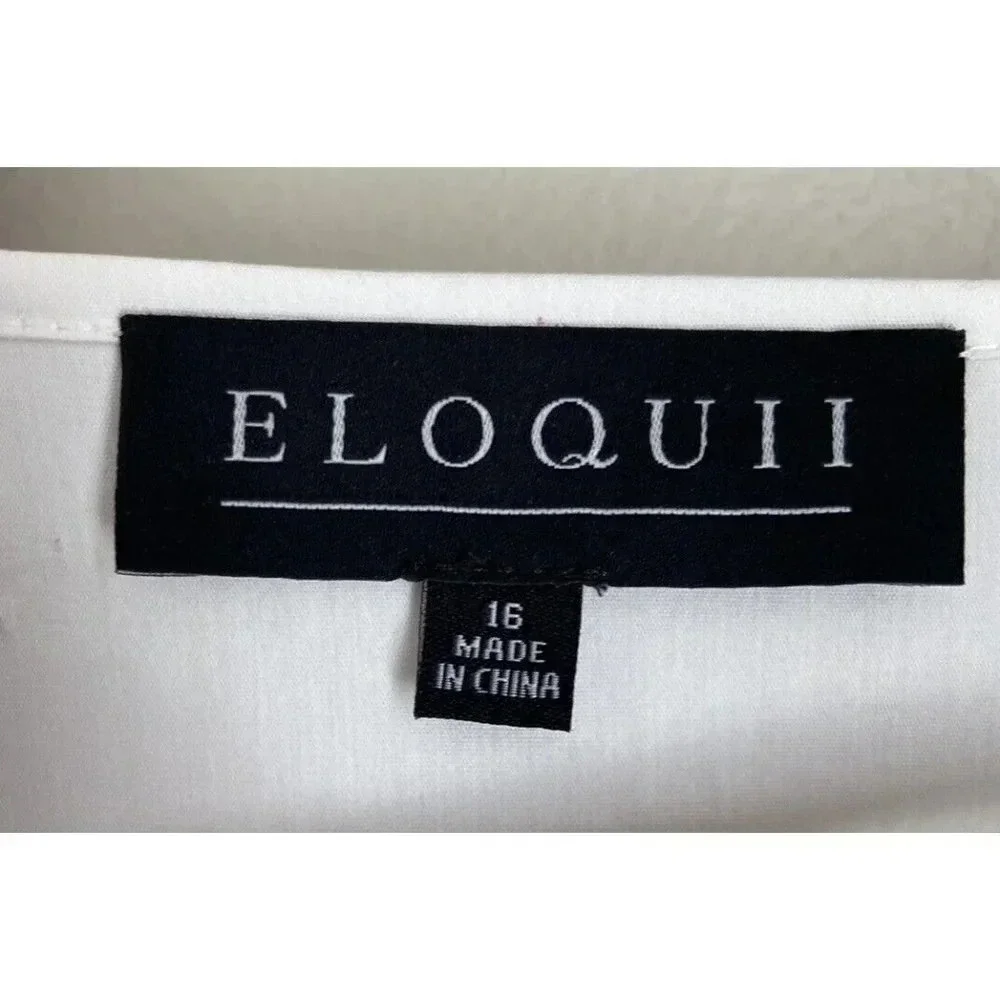 NWT Eloquii Cover Up Dress Sheath White Lace Crochet Size 16 New